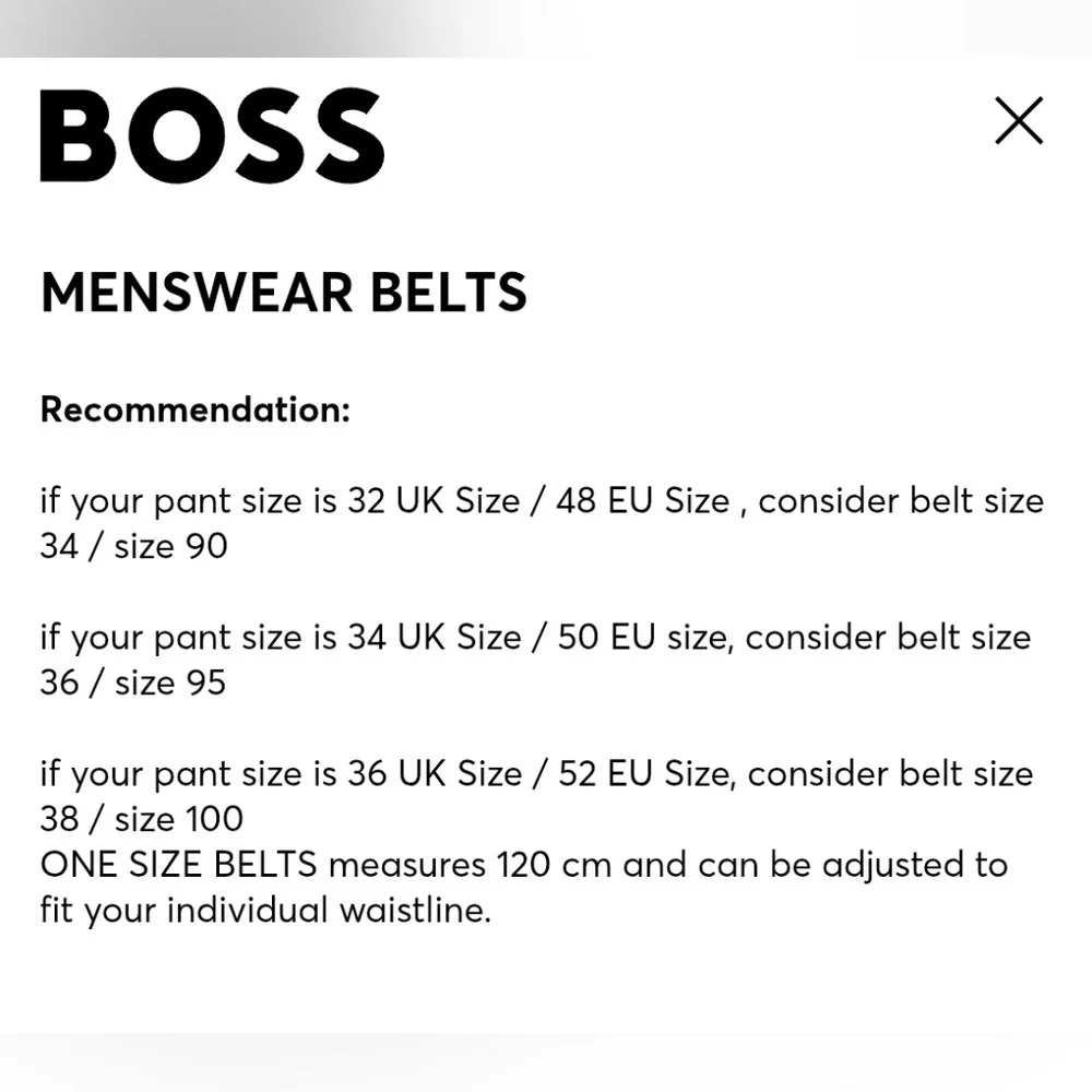 Hugo Boss Textured Black Leather Belt US 38
